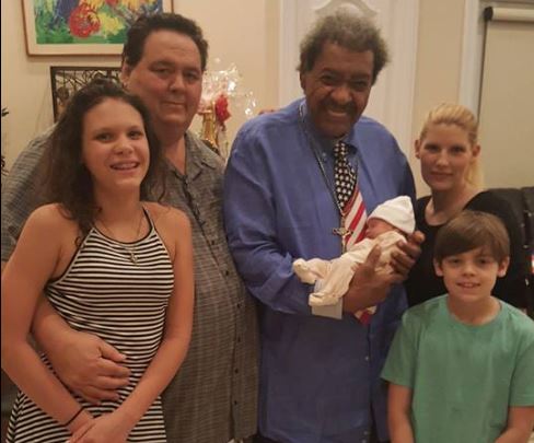 Jimmy Adams with his mentor Don King and family